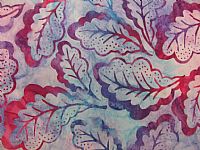 Photo 4 of our Cotton Batik Fabric - Pastel oak leaves
