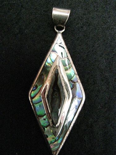 Photo of our Paua shell and silver pendant