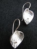 Photo 1 of our Lotus leaf silver earrings
