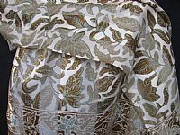 Photo 4 of our Batik silk scarf - Olive and leaf green