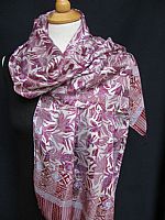 Photo 1 of our Batik Silk Scarf - Lilacs and Mauves