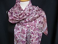 Photo 2 of our Batik Silk Scarf - Lilacs and Mauves