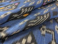 Photo 2 of our Blue and Black Ikat Fabric