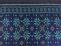 Deep Blue and Turquoise Ikat Fabric
