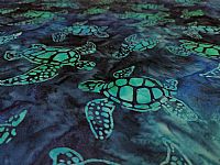 Photo 2 of our Cotton Batik Fabric - Swimming Turtles