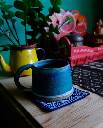 Indigo Batik Fabric Coasters (Set of 4) | Handmade Hmong Textiles