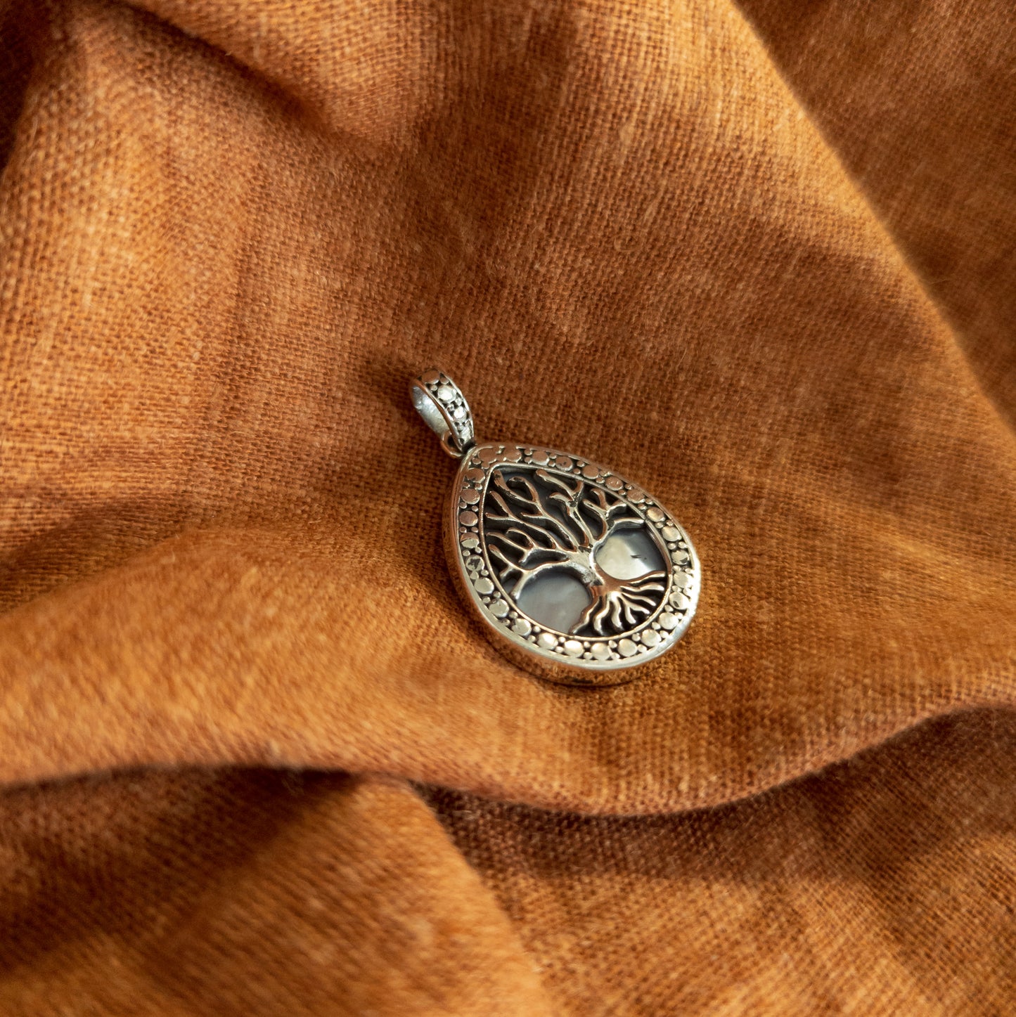Silver Tree of Life Pendant - Teardrop Shape | Handmade Jewellery