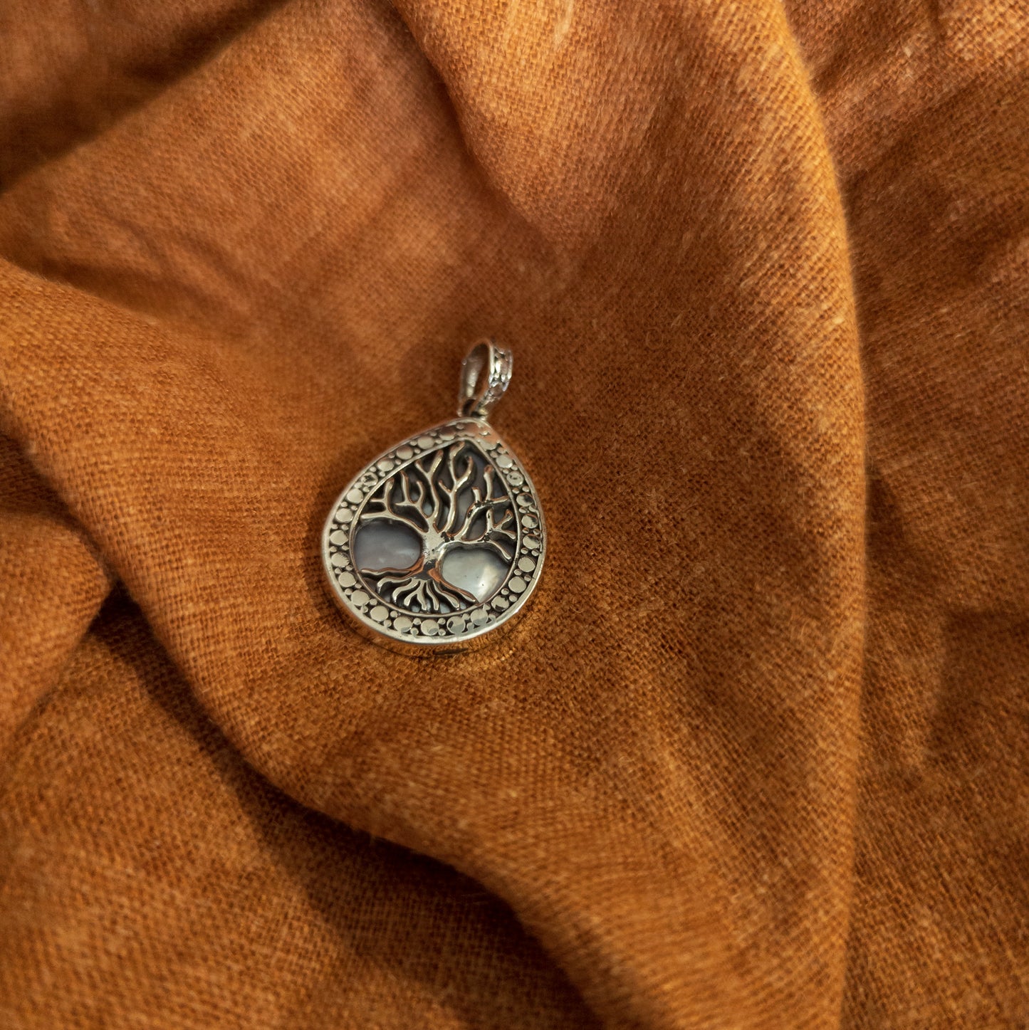 Silver Tree of Life Pendant - Teardrop Shape | Handmade Jewellery