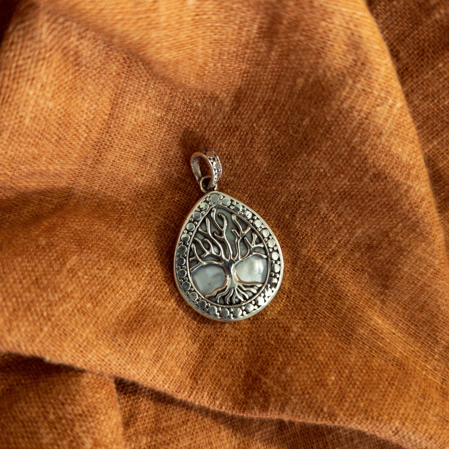 Silver Tree of Life Pendant - Teardrop Shape | Handmade Jewellery