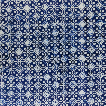 Traditional Blue & White Batik - Kawung Design | 112cm Wide | Indonesian