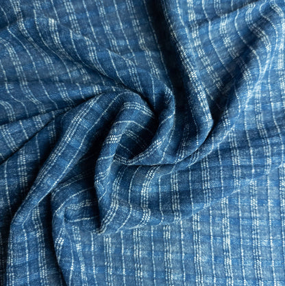 Woven Check Indigo Cotton Fabric | 100% Cotton - Textile Traders
