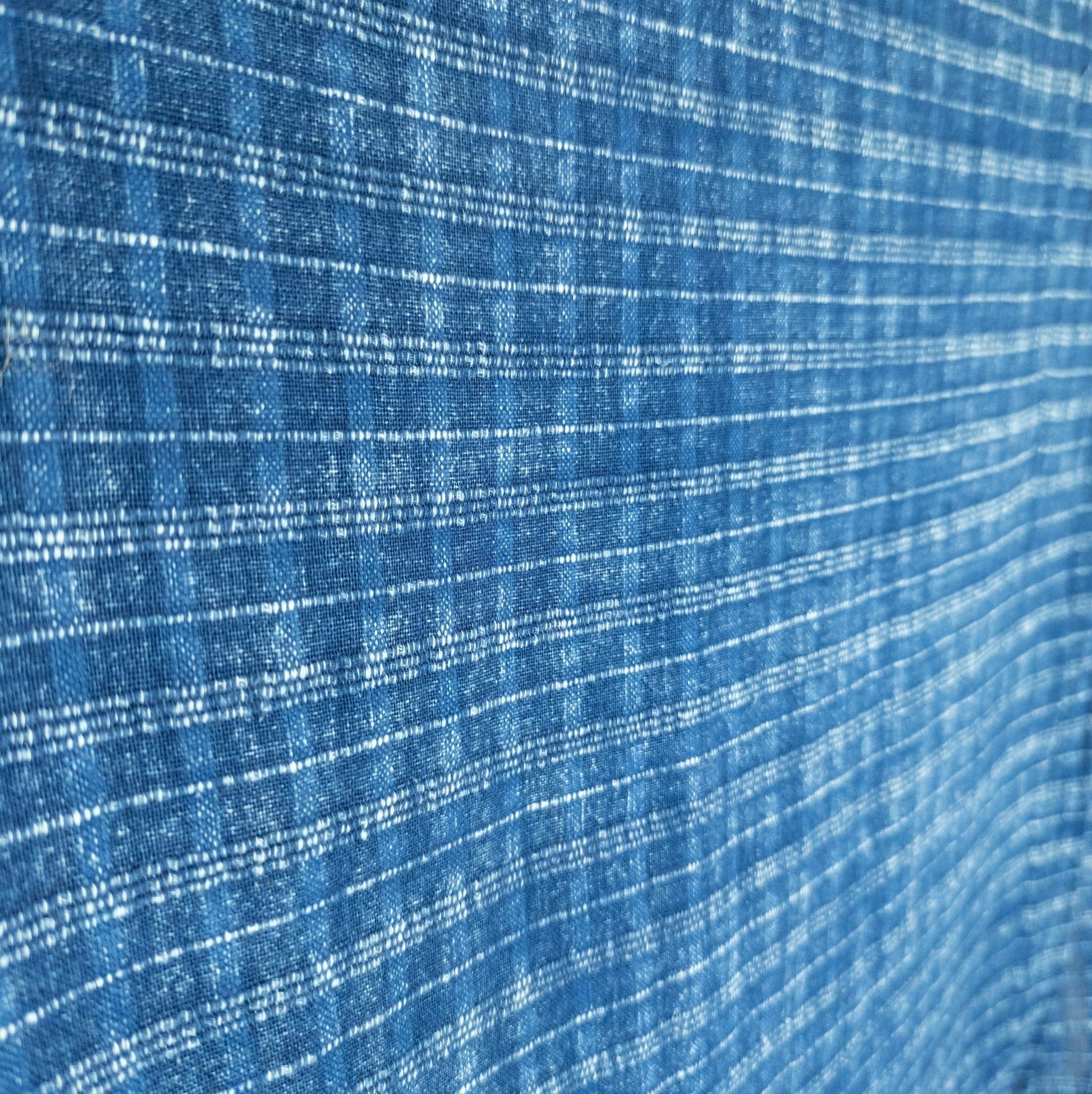 Woven Check Indigo Cotton Fabric | 100% Cotton - Textile Traders