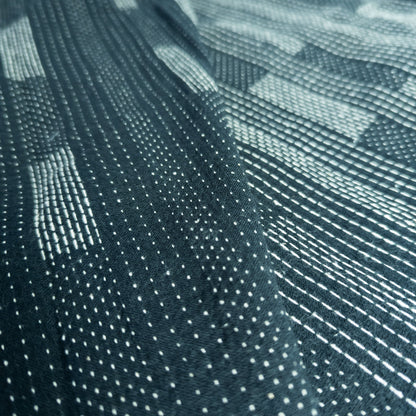 Sashiko Style Fabric | Black Stitched Cotton | 118cm Wide