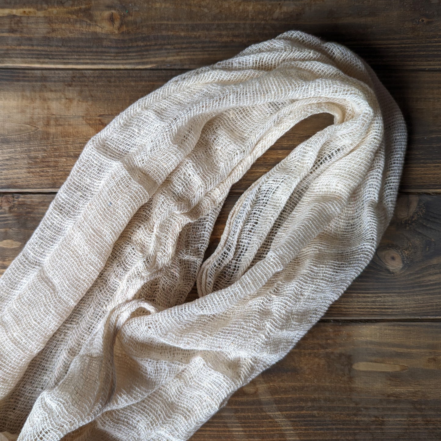 Unbleached Cotton Scarf - Loosely Woven Scarf For Dyeing