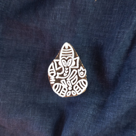 Wooden Ganesh Stamp | Indian Woodblock | Batik & Block Print Block - Textile Traders