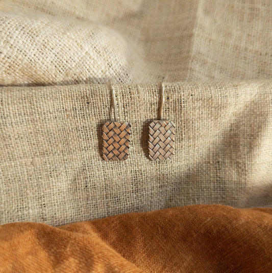 Woven Silver Earrings - Handmade Hill Tribe Jewellery From Thailand