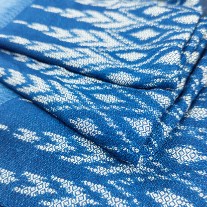 Indigo Rayon Shawl - Handwoven Mutmi Design | 2m x 60cm