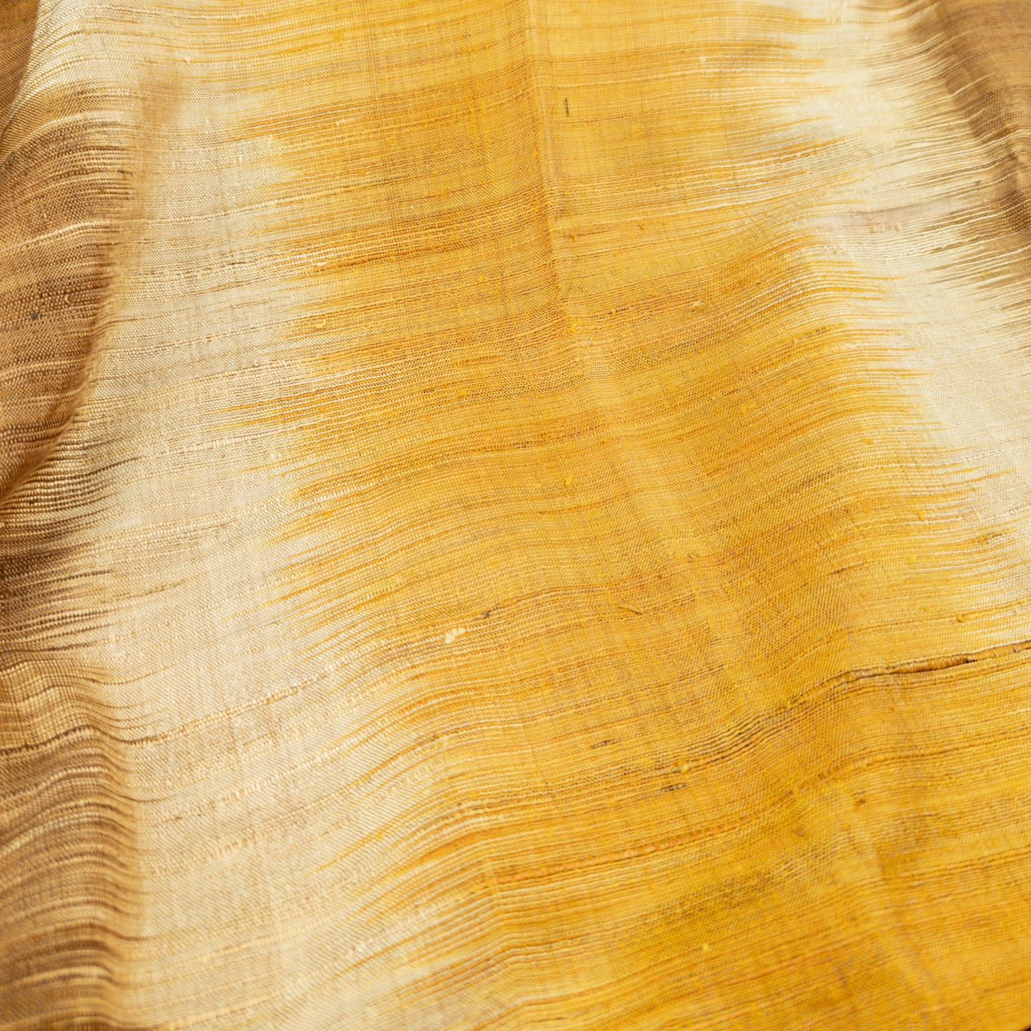 Handwoven Silk Shawl | Gold Ikat Wrap | 165cm x 67cm