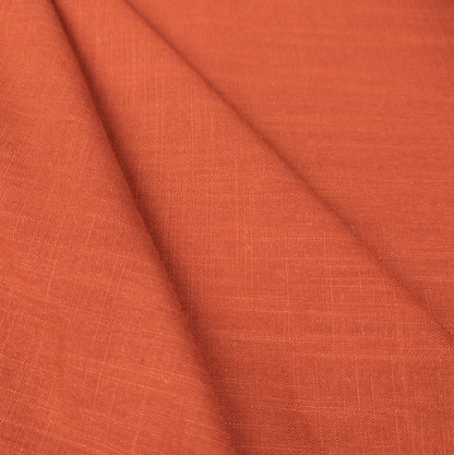 Dark Orange Hemp Fabric - Wide Fine Weight Hemp Fabric By The Metre