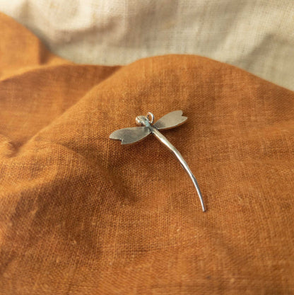 Dragonfly Pendant | Hill Tribe Necklace | Pure Silver Jewellery - Textile Traders