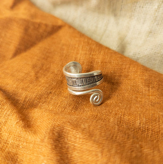 Hill Tribe Spiral Ring | Karen Hilltribe Silver - Textile Traders