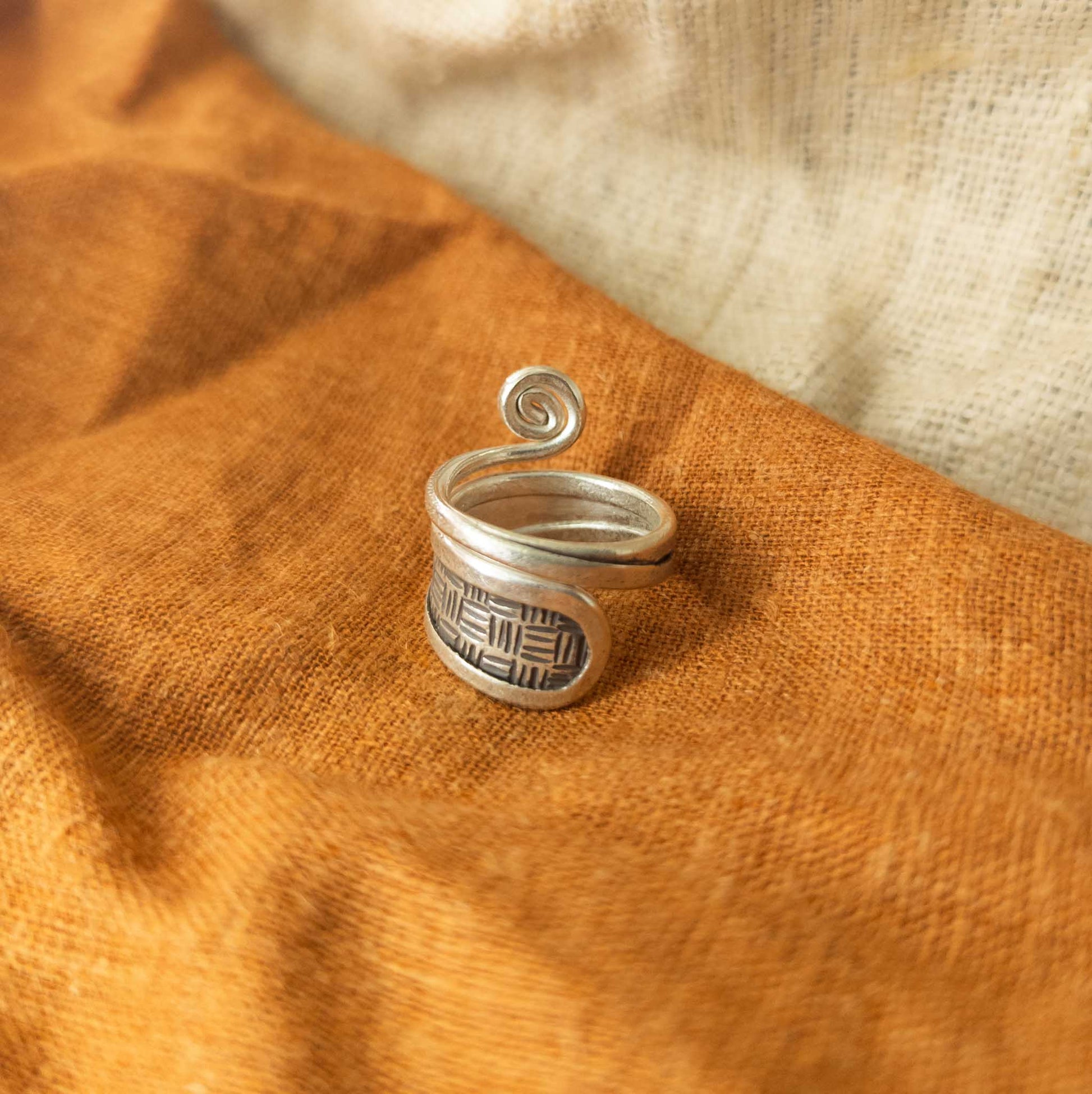 Hill Tribe Spiral Ring | Karen Hilltribe Silver - Textile Traders