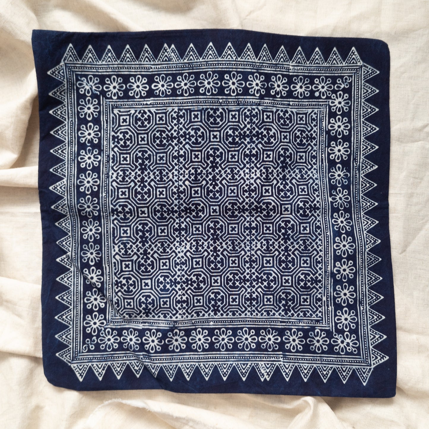 Hmong Batik Cushion Cover | Indigenous Textiles - Crosses | 18" x 18"