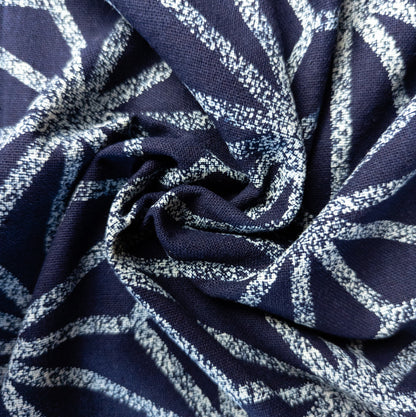 Japanese Geometric Fabric - Indigo Fabric By The Metre