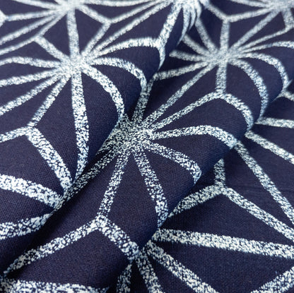 Japanese Geometric Fabric - Indigo Fabric By The Metre