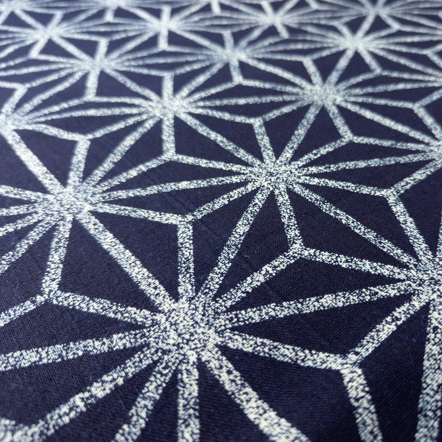 Japanese Geometric Fabric - Indigo Fabric By The Metre