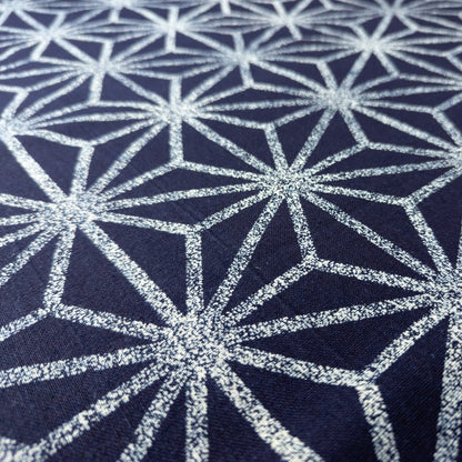 Japanese Geometric Fabric - Indigo Fabric By The Metre