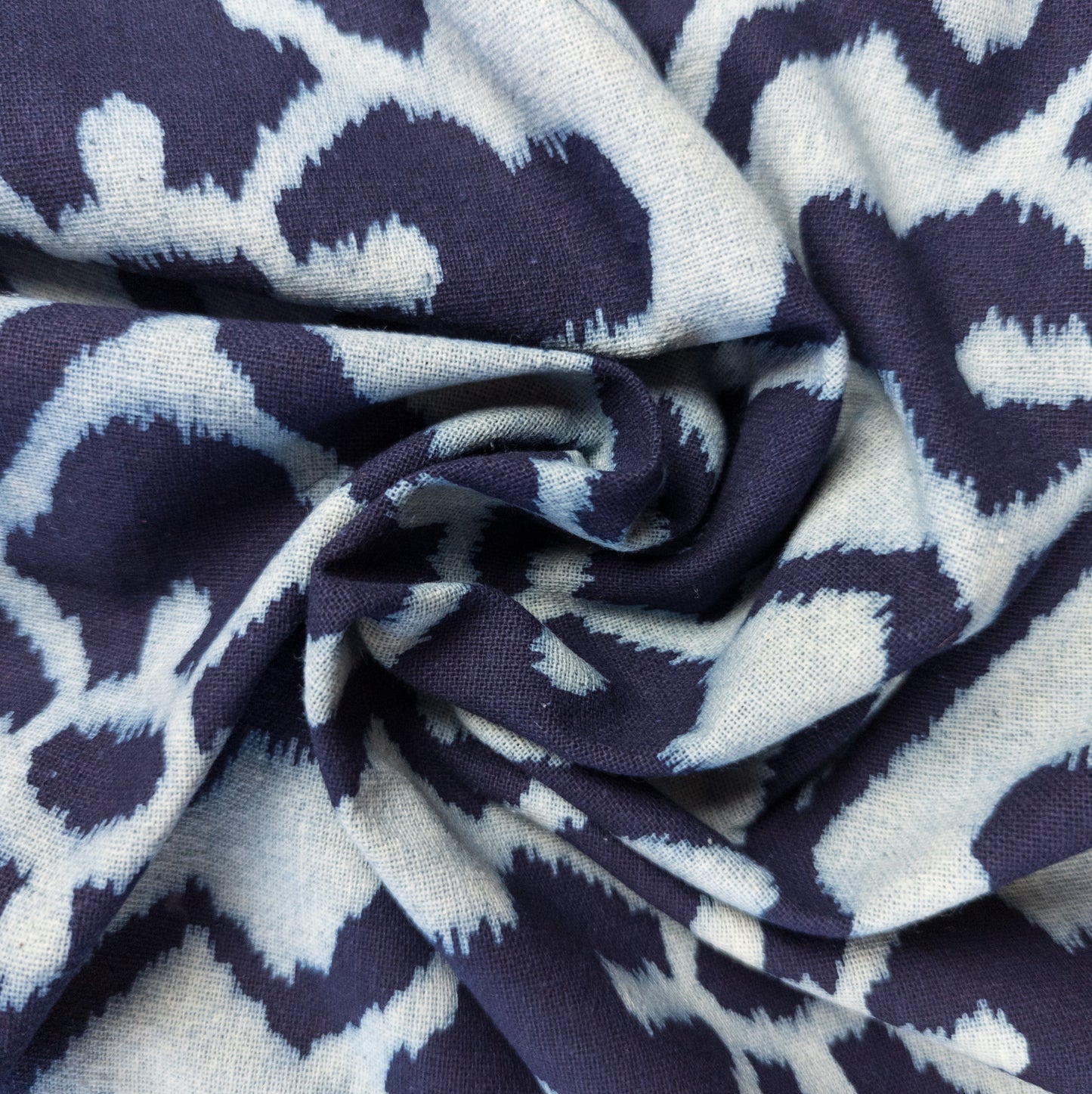 Indigo Fabric - Central Asian Print - Cotton By The Metre