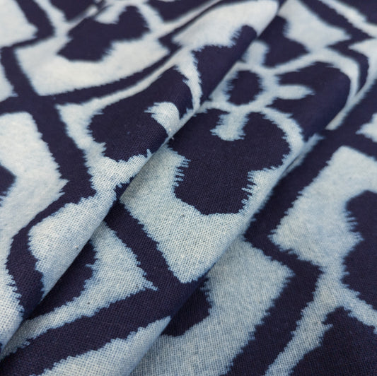 Central Asian Indigo Fabric Remnant | 50cm x 63cm - Textile Traders