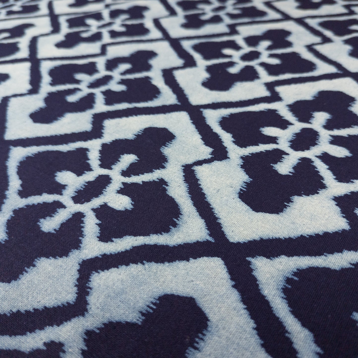 Central Asian Indigo Fabric Remnant | 50cm x 63cm - Textile Traders
