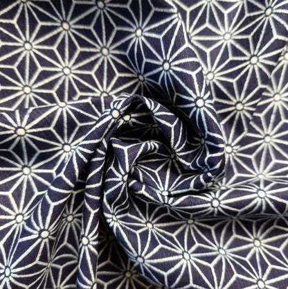 Japanese Star Print Fabric | Indigo Quilting Fabrics | 112cm Wide
