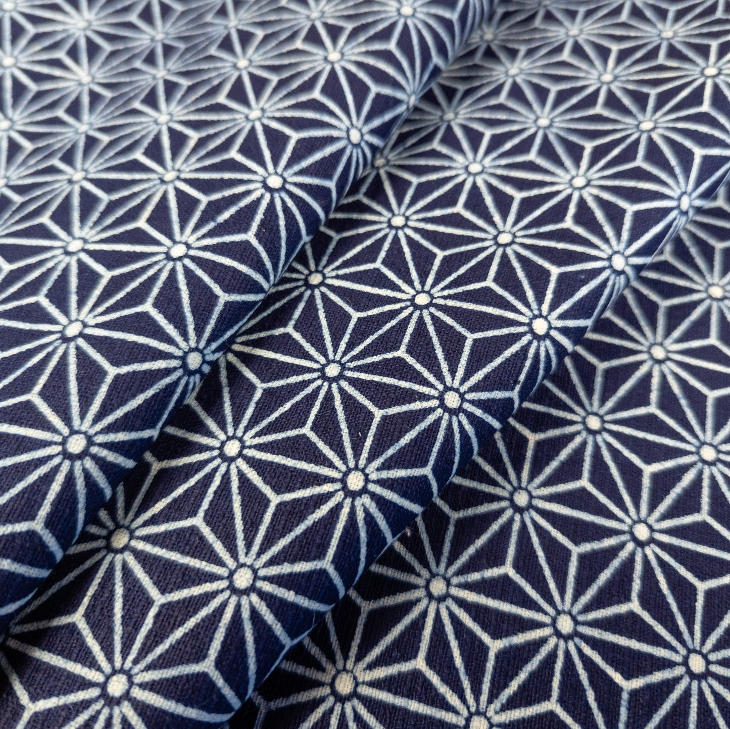 Japanese Star Print Fabric | Indigo Quilting Fabrics | 112cm Wide