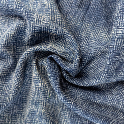 Basketweave Fabric - Soft Indigo Cotton