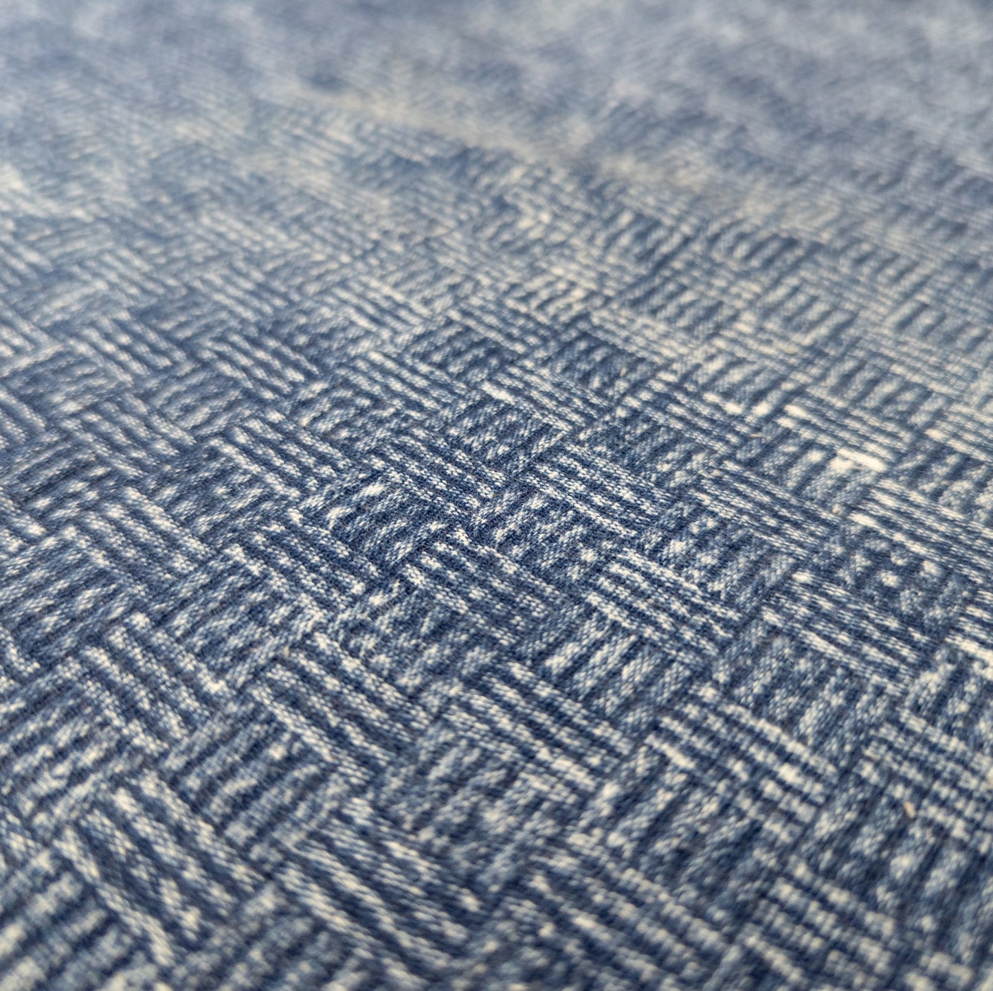 Indigo Fabric - basketweave pattern