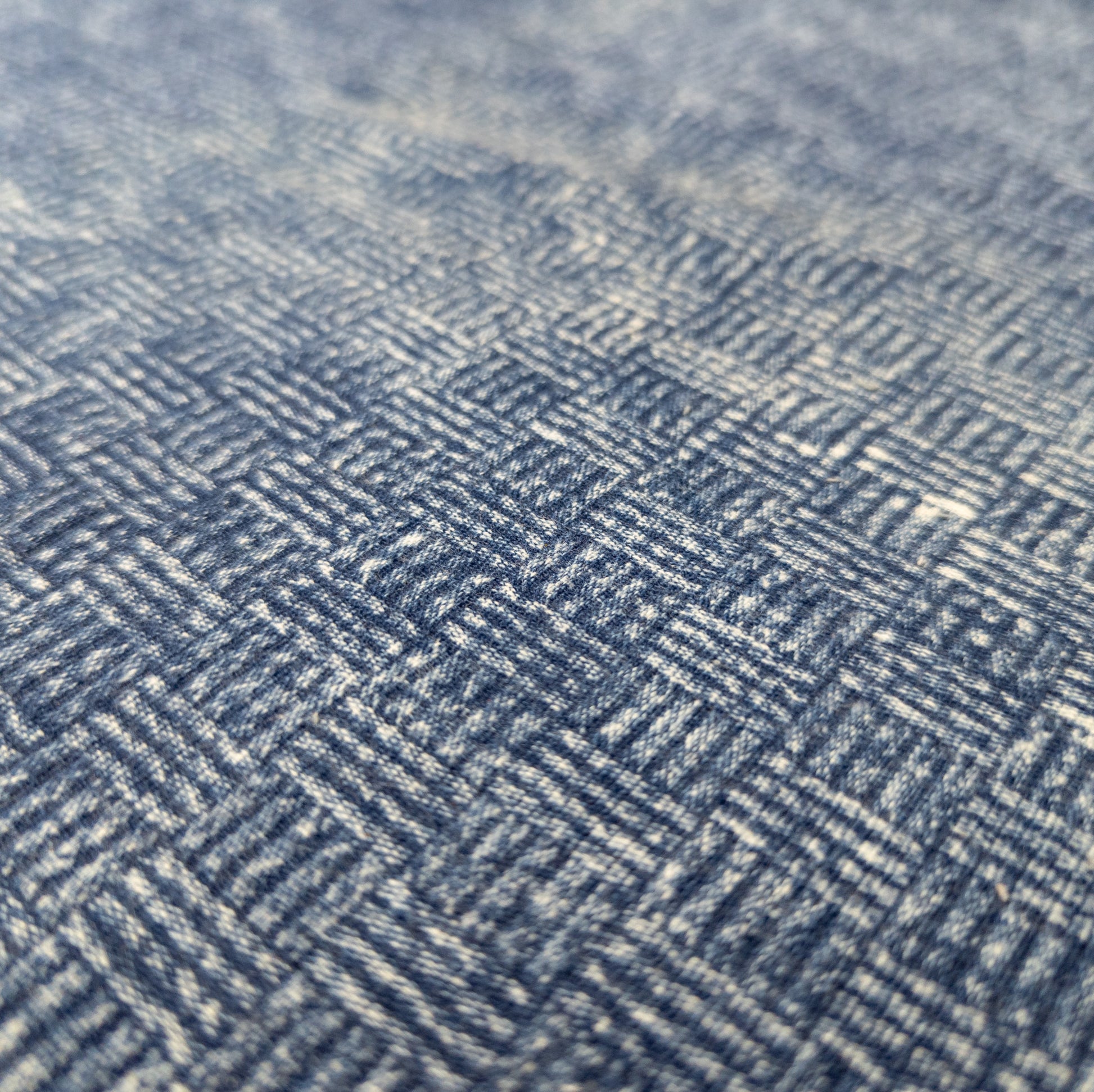 Indigo Fabric - basketweave pattern
