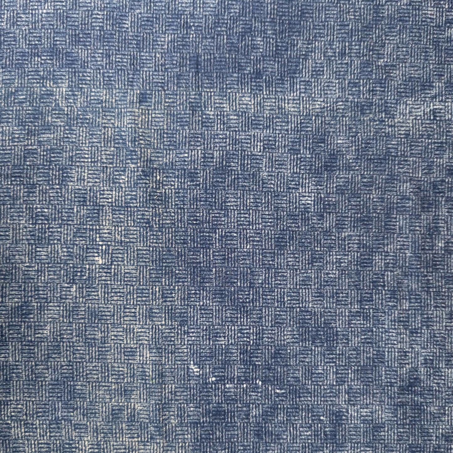 Basketweave Pattern Indigo Cotton Fabric