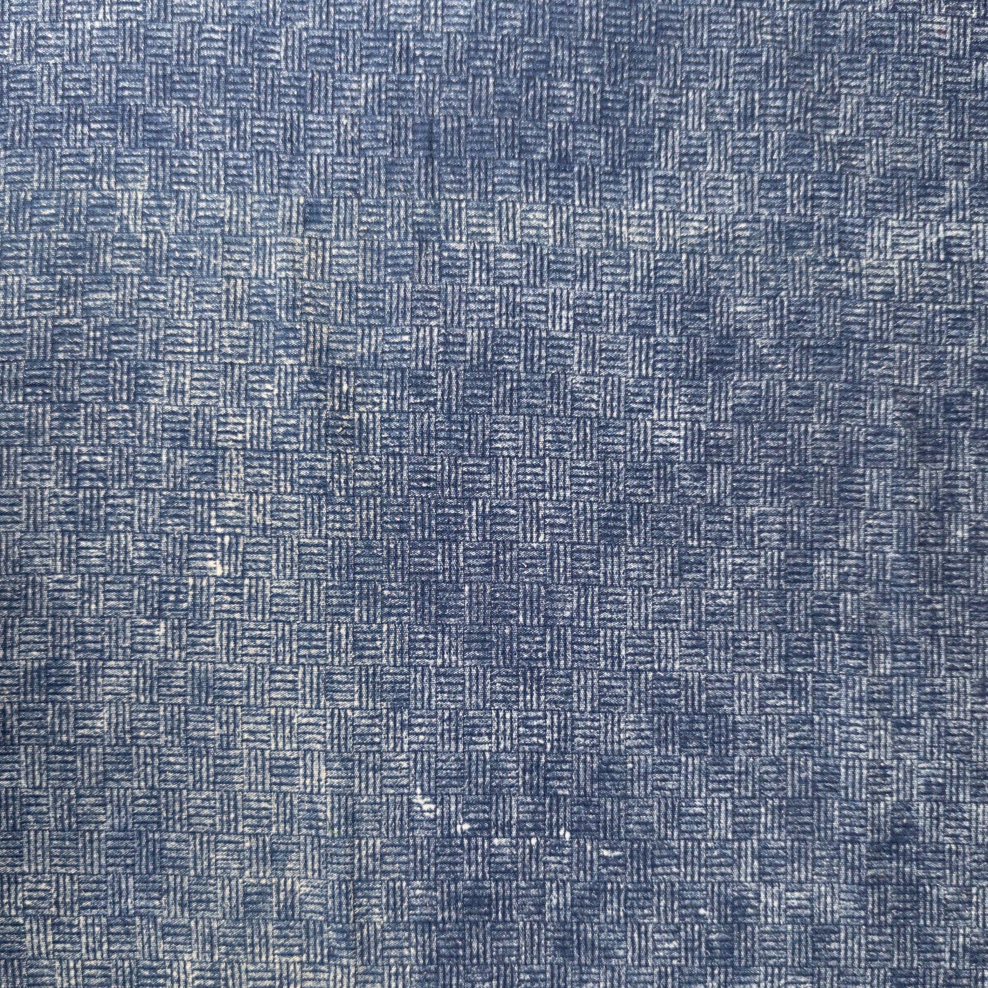 Basketweave Pattern Indigo Cotton Fabric