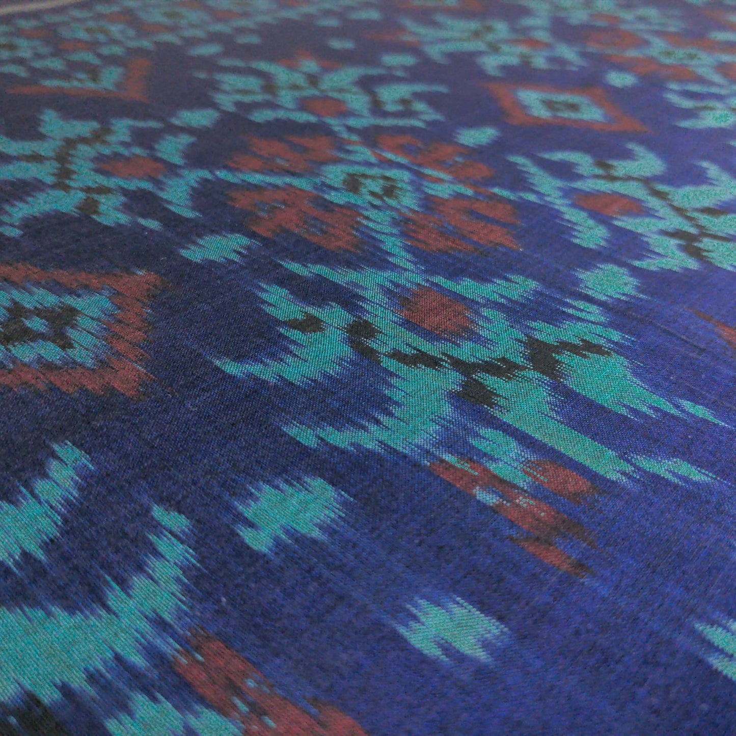 Deep Blue Ikat Fabric - Handwoven Indonesian Ikat By The Metre
