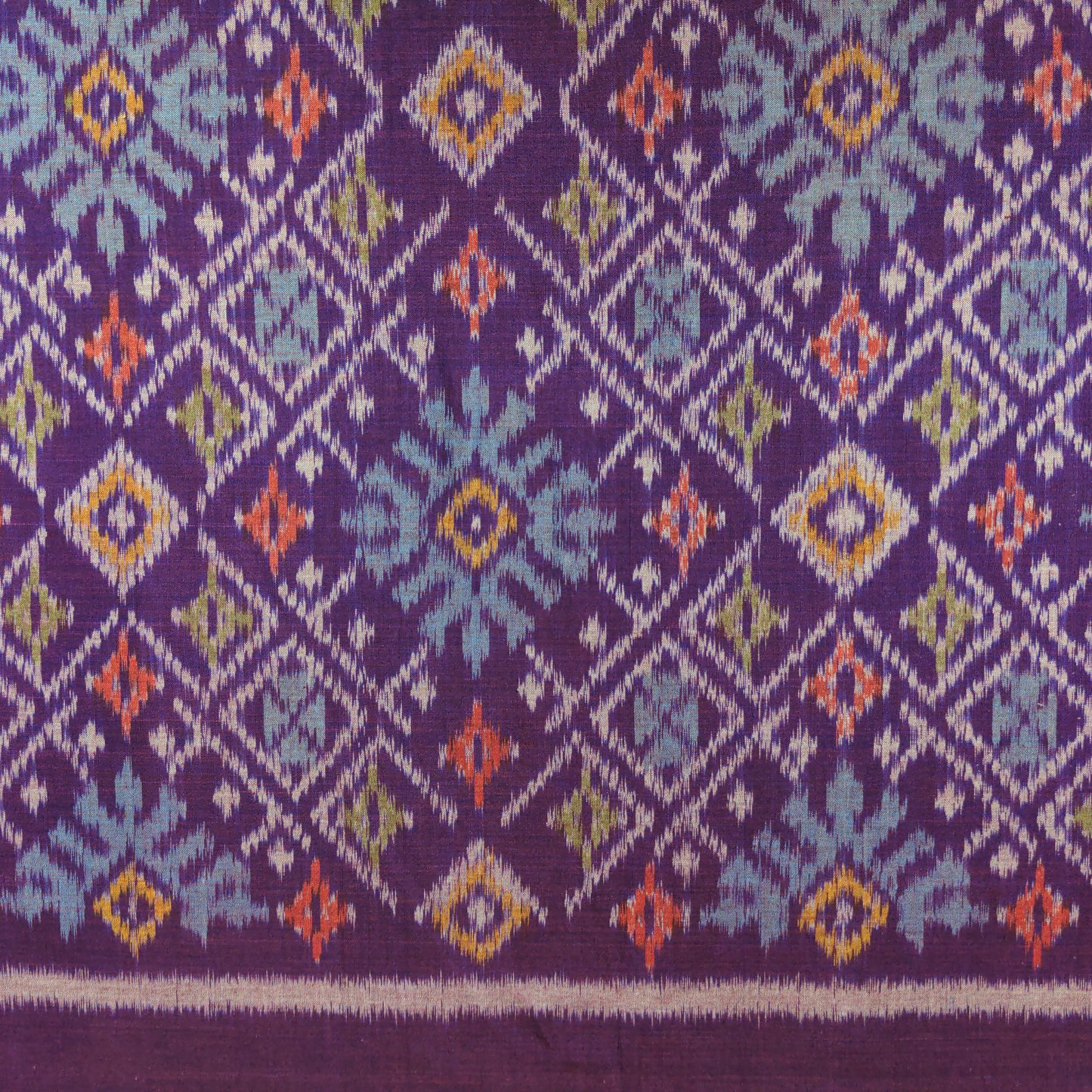 Colourful Purple Ikat Fabric  - Traditional Indonesian Textiles By The Metre