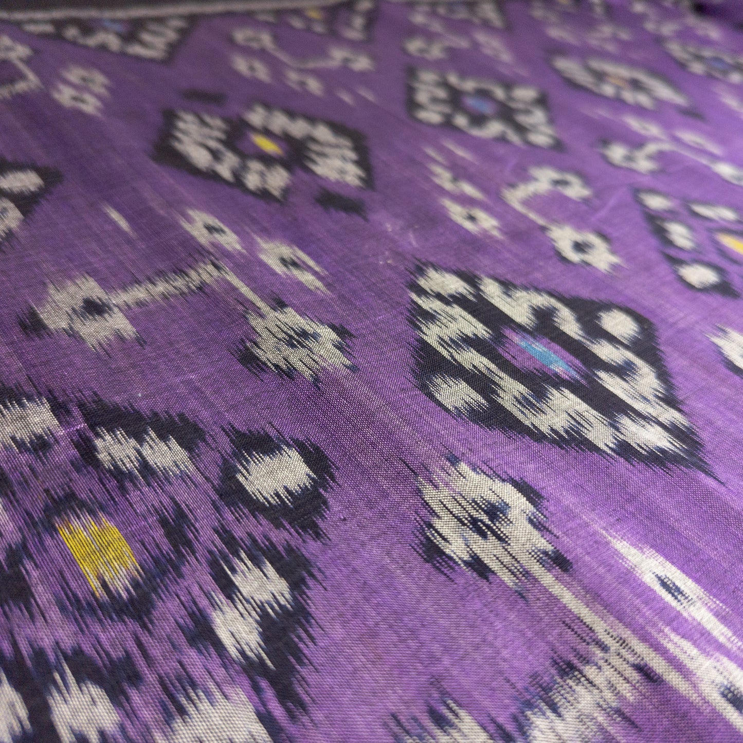 Bright Purple Ikat Fabric - Traditional Indonesian Textiles By The Metre