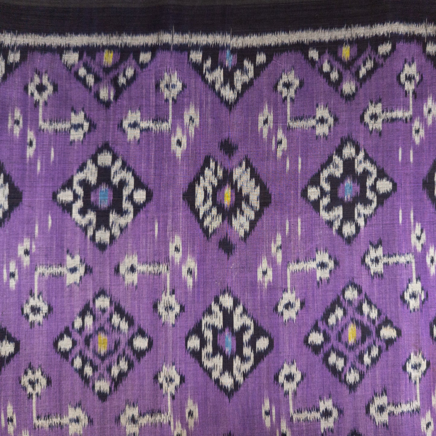 Bright Purple Ikat Fabric - Traditional Indonesian Textiles By The Metre