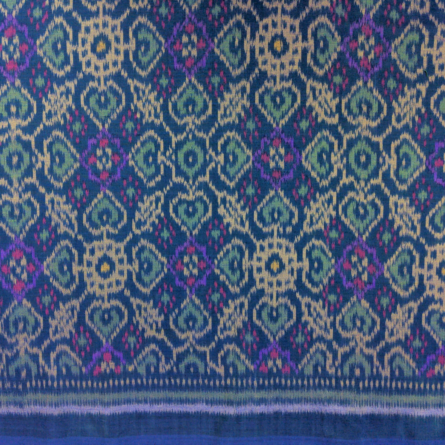 Mint and Blue Ikat Fabric  - Handwoven Indonesian Ikat By The Metre