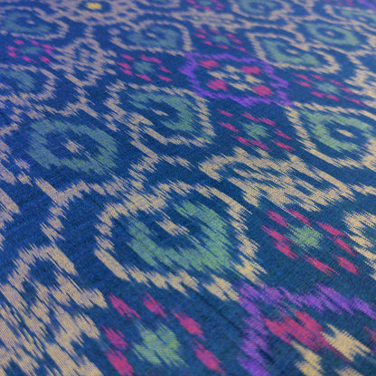 Mint and Blue Ikat Fabric  - Handwoven Indonesian Ikat By The Metre