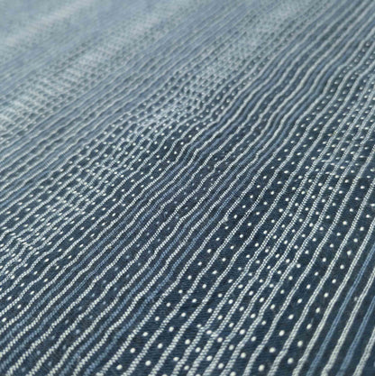Indigo Sashiko Fabric | Striped Stitched Cotton | 118cm Wide