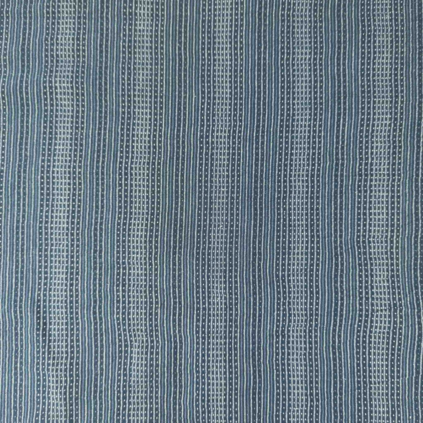 Indigo Sashiko Fabric | Striped Stitched Cotton | 118cm Wide