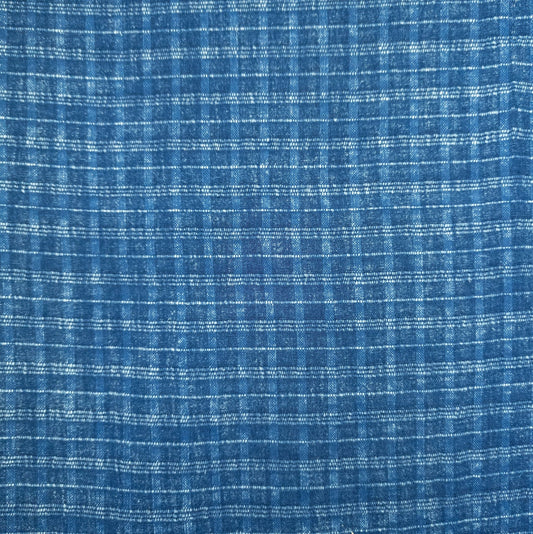Woven Check Indigo Cotton Fabric | 100% Cotton - Textile Traders